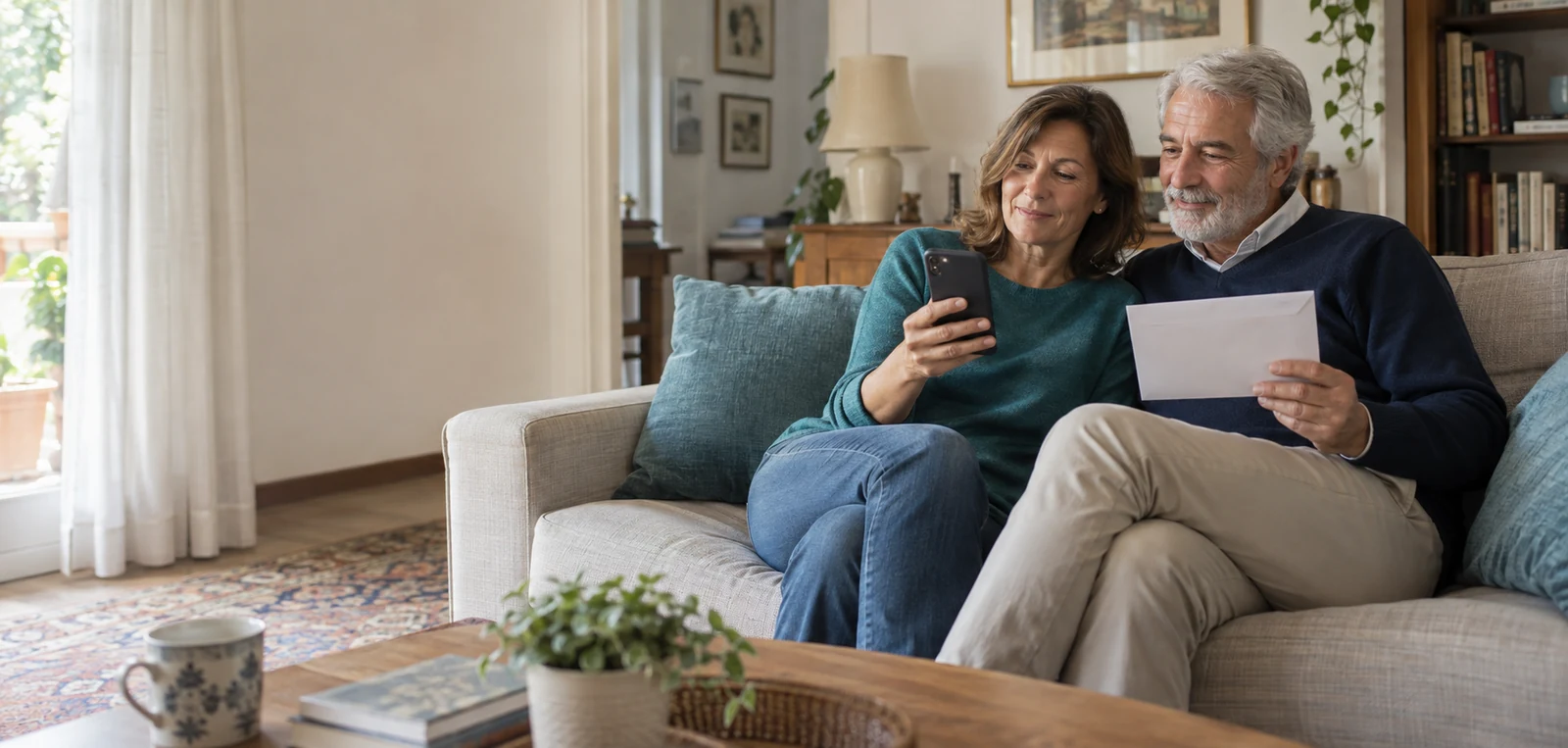 Coppia di clienti domestici soddisfatta del supporto ricevuto
